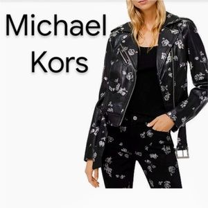 MICHAEL KORS Brand New Silver Rose Metallic moto Jacket